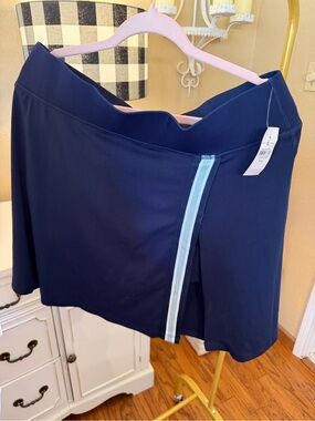 NWT Loft Lou & Grey Navy  Athletic Skort with Light Blue Stripe SZ XXL